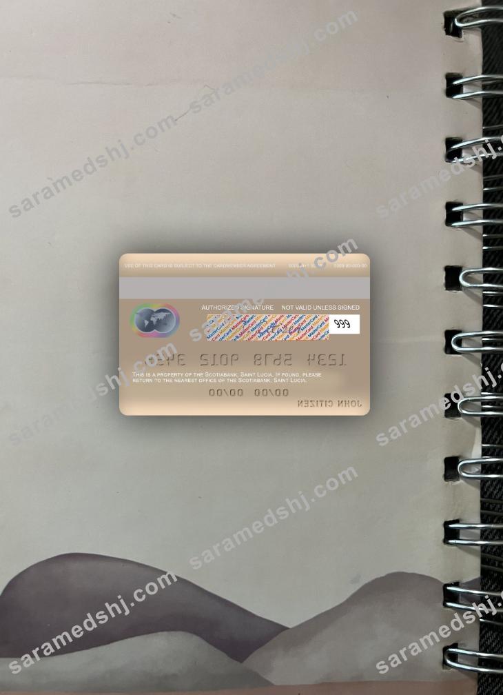 Saint Lucia Scotiabank mastercard photolook back